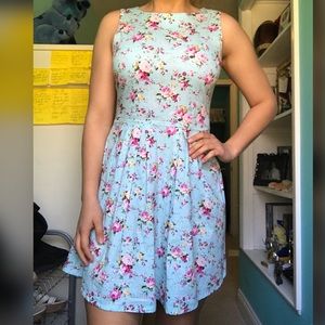 Blue floral spring dress